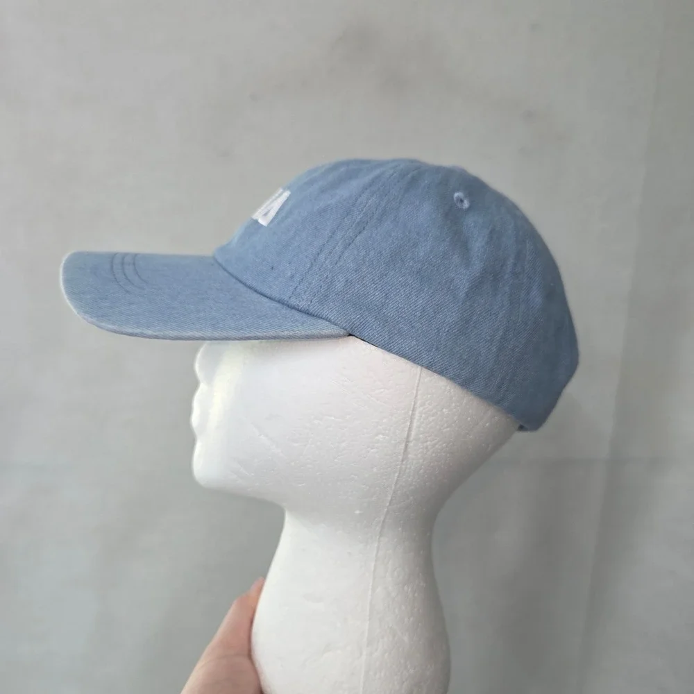 Zyia Active Baseball Cap Womens Light Blue Denim Embroidered Dad Hat Adjustable